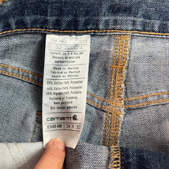 Carhartt Men's size 34x30 Relaxed Fit Straight Denim Jeans 11483-980 - Picture 7 of 12